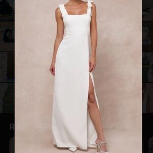 Your Sweetie White Tie-Strap Column Maxi Dress
